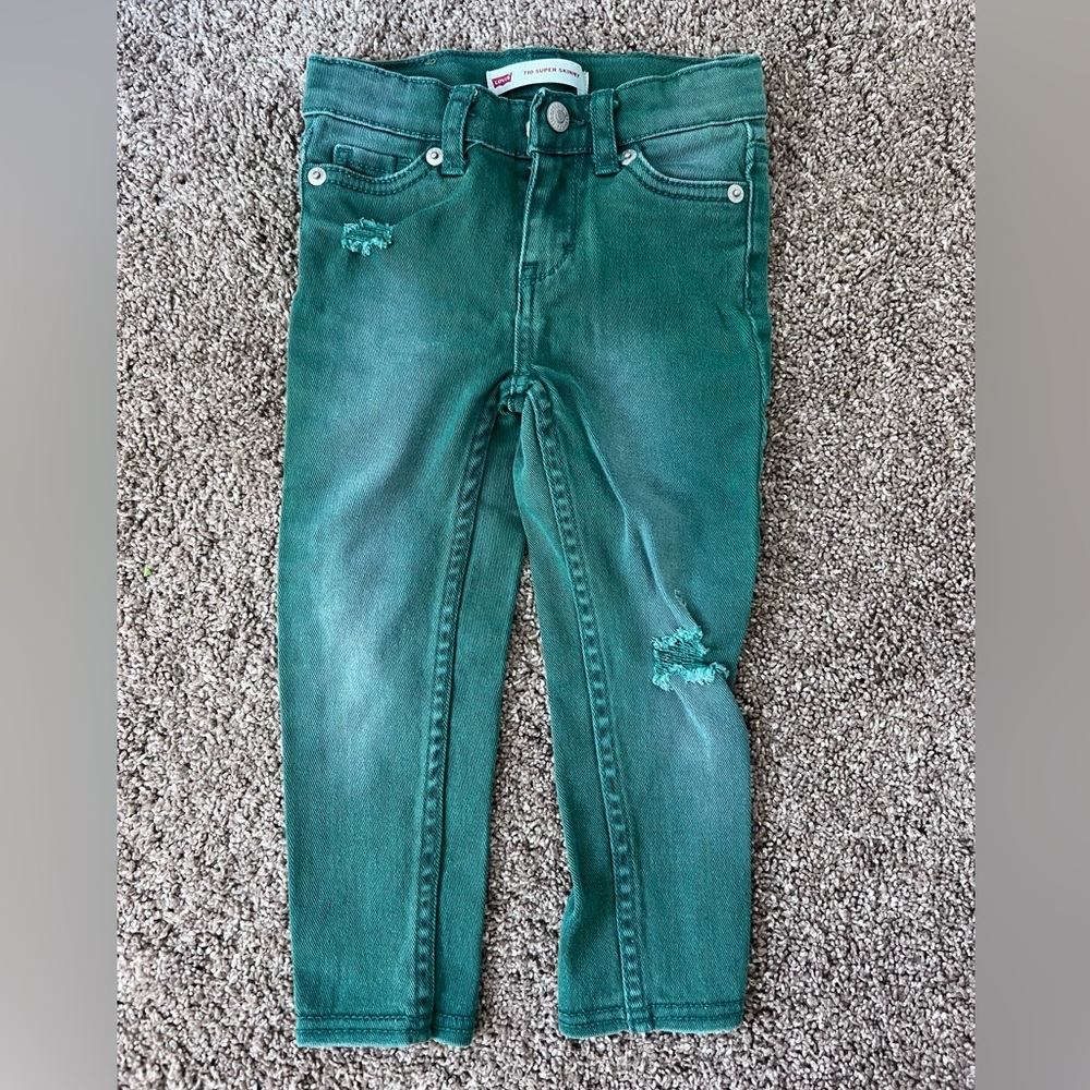 5for$20! Levi’s 710 Toddler Skinny Jeans Green - 2T